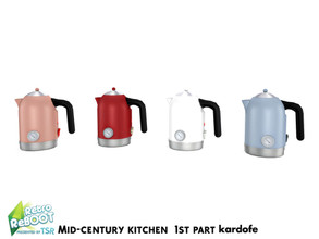Sims 4 — Retro ReBOOT_kardofe_Mid-century kitchen_Kettle by kardofe — Kettle in four colour options 