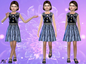 Sims 4 — Kids Formal Dress by MeuryVidal — Short children's dress for formal occasions.