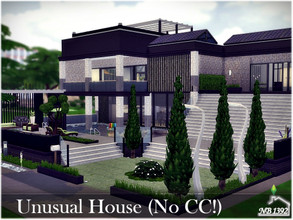 Sims 4 — Unusual House (No CC!) by nobody13922 — A large family house in a modern style. Ground floor: kitchen with