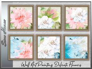 Sims 4 — Wall Art Painting Delicate Flowers by Sims_House — Wall Art Painting Delicate Flowers 8 options.