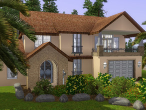 Sims 3 — Mediterranean Home by SimplyGames — Downstairs - 1 Bedroom - ! Bathroom - Living Room - Open Kitchen and Dining