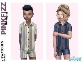 Sims 4 — Alex Short Stripy PJs by Pinkfizzzzz — Cute PJs for your mini sims in your worlds!!