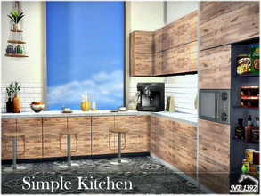 Sims 4 — Simple Kitchen by nobody13922 — Beautiful light and wooden kitchen where Sim can have breakfast and enjoy