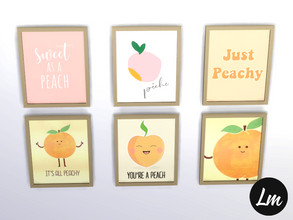 Sims 4 — Peachy art by Lucy_Muni — Picture in 6 swatches Sims 4 base game retexture