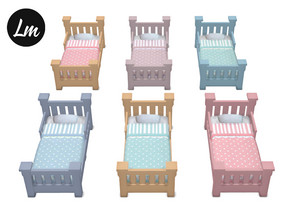 Sims 4 — Peachy toddler bed by Lucy_Muni — Bed in 6 swatches Sims 4 base game retexture
