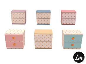 Sims 4 — Peachy nightstand by Lucy_Muni — Nightstand with peach pattern in 6 swatches Sims 4 base game retexture