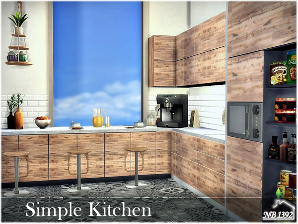 Sims 4 — Simple Kitchen by nobody13922 — Beautiful light and wooden kitchen where Sim can have breakfast and enjoy