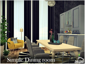 Sims 4 — Simple Dining room by nobody13922 — Elegant dining room with a small fireplace. Perfect for family celebrations.