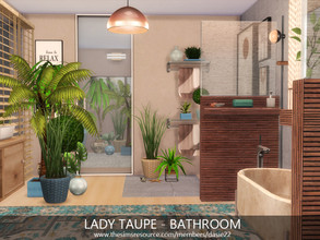 Sims 4 — LADY TAUPE - BATHROOM by dasie22 — Please, use code bb.moveobjects on before you place the room. Size: 7x4