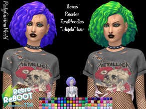 Sims 4 — Retro ReBoot Bonus retexture of Anjela hair by FeralPoodles by PinkyCustomWorld — Inspired by the 80's punk rock