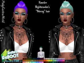 Sims 4 — Retro ReBoot Recolor of Nightcrawler's Strong hair by PinkyCustomWorld — Inspired by the 80's punk rock style -