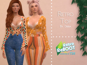 Sims 4 — Retro ReBOOT - Retro Top by Dissia — Retro Top 10 swatches Hope you like it ;)