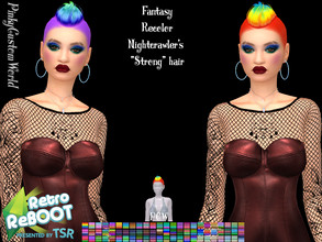 Sims 4 — Retro ReBoot Fantasy Recolor of Nightcrawler's Strong hair by PinkyCustomWorld — Inspired by the 80's punk rock