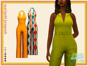 Sims 4 — Retro ReBOOT - Marigold Jumpsuit by pixelette — - New mesh / EA mesh edit - BGC - All LODs - 28 swatches -