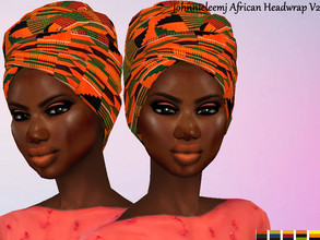 Sims 4 — African Print Headwrap V2 by johnnieleemj — 5 swatches Under Hats Teen - Elder Must have 'City Living' for this