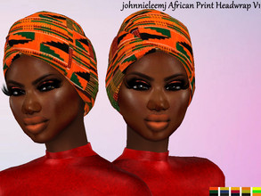 Sims 4 — African Print Headwrap V1 by johnnieleemj — 5 swatches Under Hats Teen - Elder Basegame Recolor