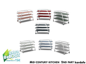Sims 4 — Retro ReBOOT_kardofe_Mid-century kitchen_Auxiliary cart by kardofe — Trolley in shiny steel, available in seven