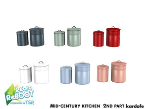 Sims 4 — Retro ReBOOT_kardofe_Mid-century kitchen_Cracker cans by kardofe — Two shiny metal biscuit and flour tins, in