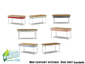 Sims 4 — Retro ReBOOT_kardofe_Mid-century kitchen_DiningTable by kardofe — Retro-style kitchen table, in seven colour