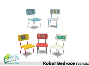 Sims 4 — Retro ReBOOT_kardofe_Robot bedroom_DeskChair by kardofe — 50's inspired desk chair with robot and rocket