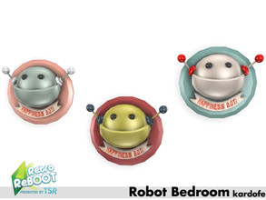 Sims 4 — Retro ReBOOT_kardofe_Robot bedroom_Happiness Bot by kardofe — Cute wall decoration, it's a happy robot head, in