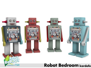 Sims 4 — Retro ReBOOT_kardofe_Robot bedroom_Robot by kardofe — Boy toy robot, decorative, in four color options 