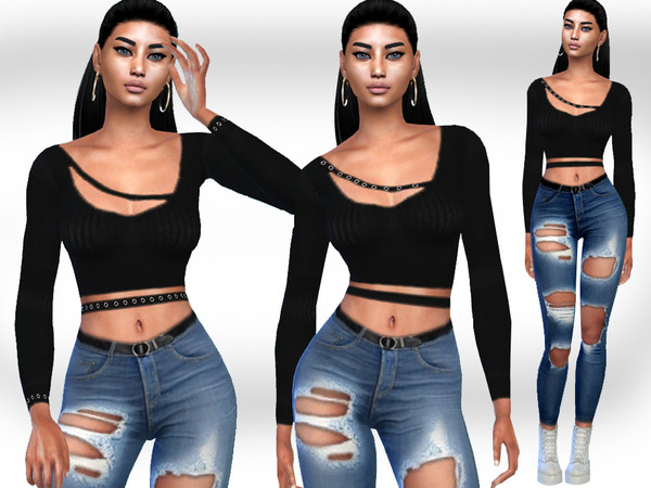Sims 4 — Female Trendy Crop Tops by saliwa — Female Trendy Crop Tops