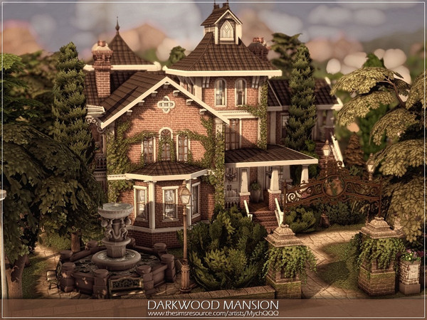 Sims 4 — Darkwood Mansion by MychQQQ — Lot: 40x30 Value: $ 240,919 Lot type: Haunted House Residential House contains: -