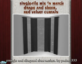 Sims 2 — Single Tile Curtain by Padre — A single-tile version of the 3-tile floor to ceiling mix 'n match, red velvet