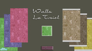 Sims 2 — Walls Le Twirl by elmazzz — Includes 6 colors and 6 wooden bases