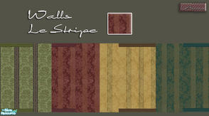 Sims 2 — Walls Le Stripe by elmazzz — 4 colors and 4 w/ wood bases