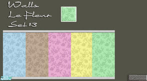 Sims 2 — Walls Le Fleur Set #3 by elmazzz — Includes 5 colors
