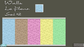 Sims 2 — Walls Le Fleur Set #2 by elmazzz — Includes 5 recolors