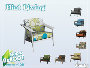 Sims 4 — Retro ReBOOT Flint Living Chair by Mutske — A stylish design. It is pure minimalist chic. With a hint of 1960