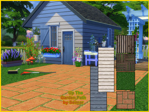 Sims 4 — Up The Garden Path Floor & Wall Set by seimar8 — Here are four garden floor covers and garden shed siding