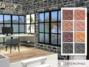 Sims 4 — WALL-01 / Brick Wall  by catemcphee — - 8 swatches - first time doing walls!! - enjoy :)