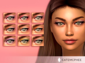 Sims 4 — ES-19 / Rion Shadow  by catemcphee — - 9 swatches - doesn't include the eyeliner! - enjoy <3