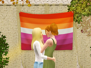 Sims 3 — [Antlered] Pride Flags v3 by Antlered — Pride flags to show your pride!: Orange-Pink Lesbian, Pink Lesbian,