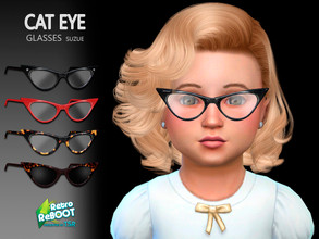 Sims 4 — Retro ReBOOT - CatEye Glasses Toddler by Suzue — -New Mesh (Suzue) -10 Swatches -For Female and Male (Toddler)