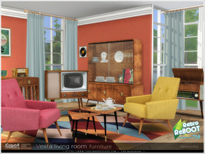 Sims 4 — [RetroReBOOT] Vesta livingroom furniture by Severinka_ — A set of furniture for decoration living room in the