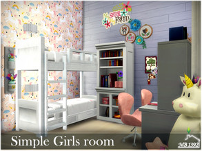 Sims 4 — Simple Girls room by nobody13922 — A beautiful bright and cozy little room for sisters in early school age.