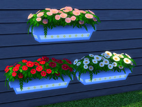 Sims 4 — Up The Garden Path Window Flower Box by seimar8 — Pretty Window Flower Box, comes in three swatch colors. Part