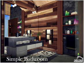 Sims 4 — Simple Bathroom by nobody13922 — Elegant bathroom, in dark shades, but still warm. Size: 5x5 Price: 14 546$ I