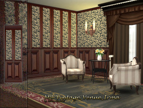 Sims 4 — MB-Vintage_Venue_Irma by matomibotaki — MB-Vintage_Venue_Irma, elegant wooden paneling with underlying textile