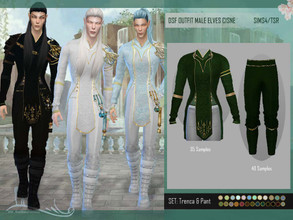 Sims 4 — DSF OUTFIT MALE ELVES CISNE by DanSimsFantasy — Cisne clan elven outfit. This set consists of a fitted tunic in