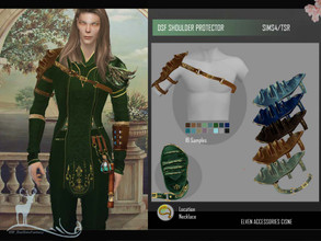 Sims 4 — DSF SHOULDER PROTECTOR by DanSimsFantasy — This medieval accessory corresponds to the elven costume of the CISNE