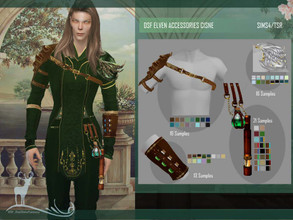 Sims 4 — DSF ELVEN ACCESSORIES CISNE by DanSimsFantasy — Set of medieval accessories, corresponds to the elven costume of