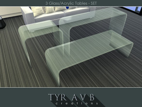 Sims 4 — 3 Modern Glass (Acrylic) Tables - SET by TyrAVB — This well known modern glass tables over the years became part