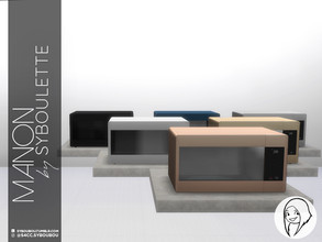 Sims 4 — Manon Kitchen - Microwave by Syboubou — Modern and minimalist microwave with solid color swatches.