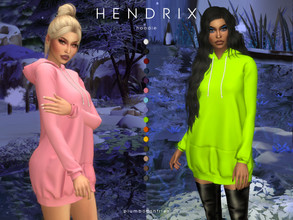 Sims 4 — HENDRIX | hoodie by Plumbobs_n_Fries — New Mesh Oversized Hoodie HQ Texture Female | Teen - Elders Cold Weather